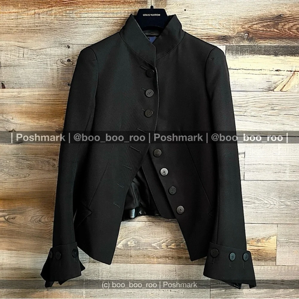LOUIS VUITTON Ready-to-Wear Black Military Vegan Leather Jacket, 💯AUTHENTIC - Picture 2 of 16